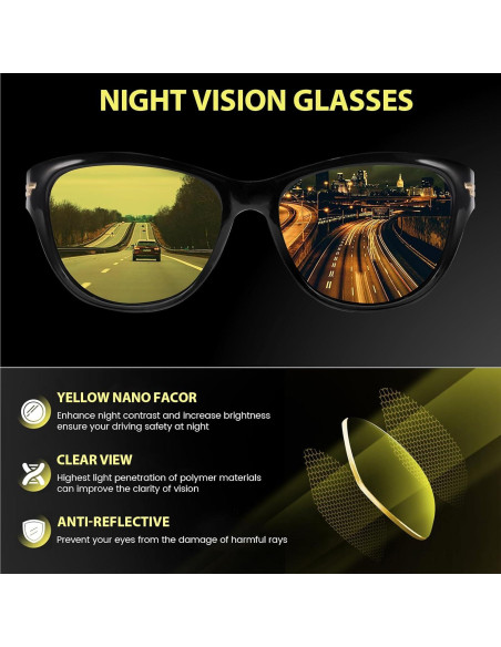 Gafas de Conducción Nocturna TJUTR Polarizadas Amarillas