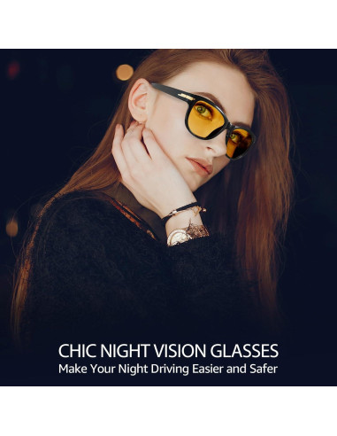 Gafas de Conducción Nocturna TJUTR Polarizadas Amarillas