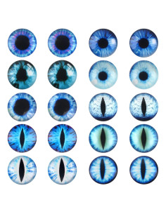 Ojos de Dragón de Vidrio TOAOB 20pcs 30mm Azul DIY Manualidades