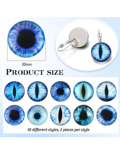 Ojos de Dragón de Vidrio TOAOB 20pcs 30mm Azul DIY Manualidades 2