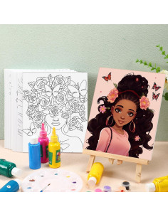 Ctosree Set de 12 Lienzos Pre Dibujados para Pintura 2