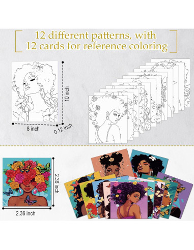 Ctosree Set de 12 Lienzos Pre Dibujados para Pintura