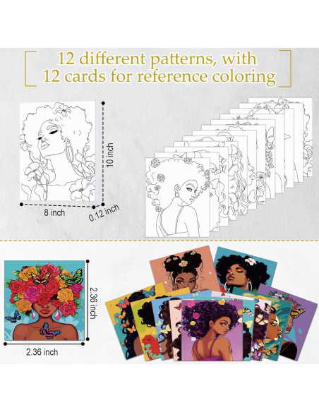 Ctosree Set de 12 Lienzos Pre Dibujados para Pintura