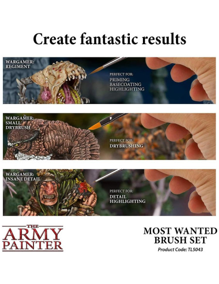 Conjunto de Pinceles The Army Painter - 3 Pinceles Acrílicos