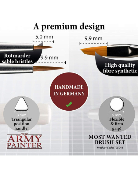 Conjunto de Pinceles The Army Painter - 3 Pinceles Acrílicos