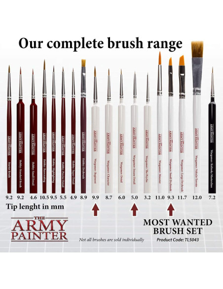 Conjunto de Pinceles The Army Painter - 3 Pinceles Acrílicos