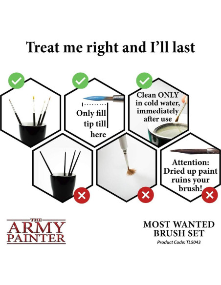 Conjunto de Pinceles The Army Painter - 3 Pinceles Acrílicos