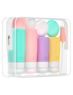 Morfone Set 16 Botellas Viaje Silicona 88ml A prueba de Fugas