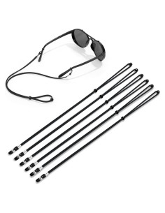 Correa para Gafas 6 PCS Ajustable Deportiva Negra