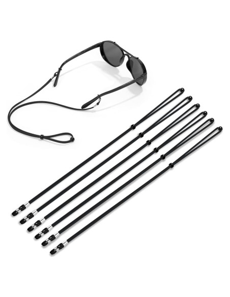 Correa para Gafas 6 PCS Ajustable Deportiva Negra