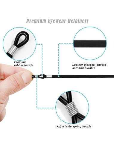 Correa para Gafas 6 PCS Ajustable Deportiva Negra