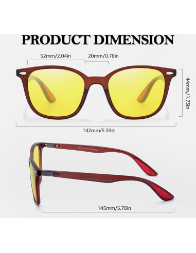 Gafas de Visión Nocturna TJUTR Lentes Amarillas Antideslumbrantes