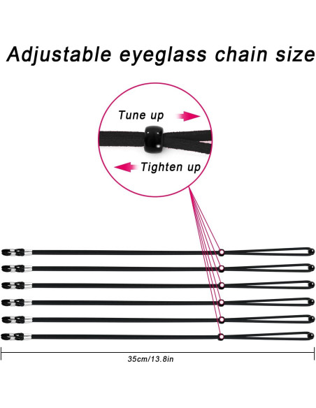Correa para Gafas 6 PCS Ajustable Deportiva Negra