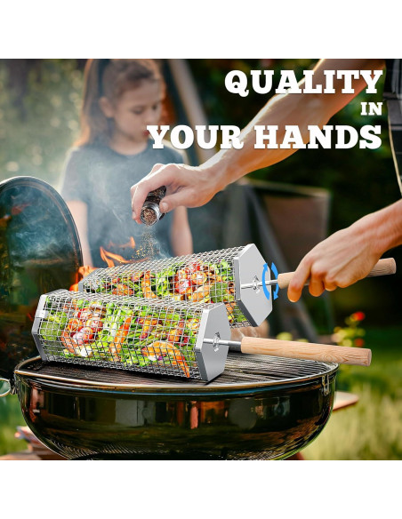 Cestas de Parrilla Ivtivfu 2PCS Acero Inoxidable 304