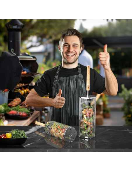 Cestas de Parrilla Ivtivfu 2PCS Acero Inoxidable 304