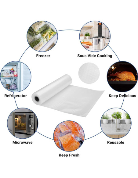 Bolsas de Sellado al Vacío Inkbird 4 Rollos 28,3cm x 7,6m