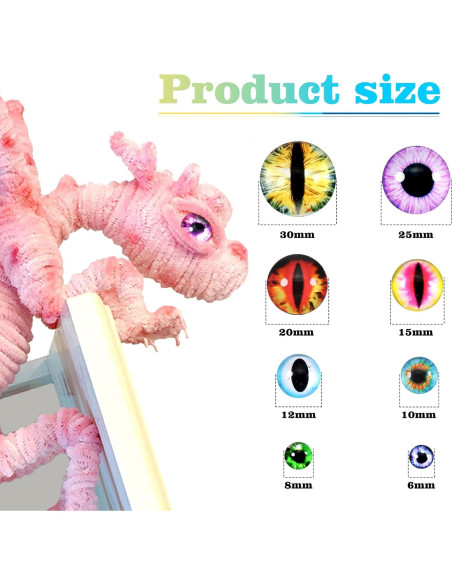 Ojos de Dragón de Vidrio TOAOB 160pcs 6-30mm Manualidades