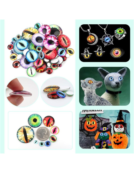 Ojos de Dragón de Vidrio TOAOB 160pcs 6-30mm Manualidades