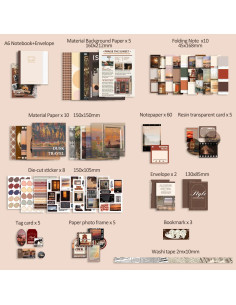 Kit de Scrapbooking Vintage emmoolife A6 244 Piezas 2