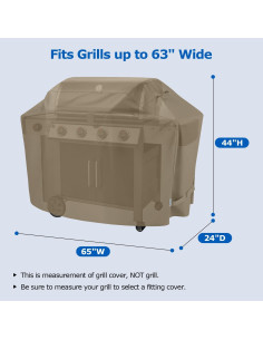 Cubierta para Parrilla SunPatio 165 cm Impermeable Taupe 2