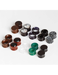 Set de 20 Tapones de Oído de Madera y Piedra TBOSEN 10-16 mm 2