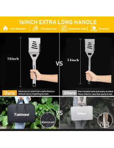 Set de BBQ 34 Piezas Taimasi Acero Inoxidable con Termómetro 2