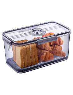 Caja de Pan Hermética Gifhomfix 30.48x15.24x15.75 cm Gris