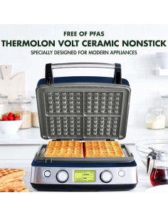 Waffle Maker GreenPan 4-Cuadrados Cerámico Antiadherente 2