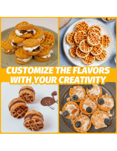 Mini Máquina de Waffles FineMade 8 Pcs Antiadherente