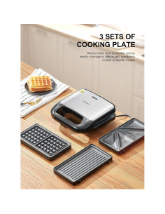 Horno de Waffles Reemix 3 en 1 con Placas Removibles 2