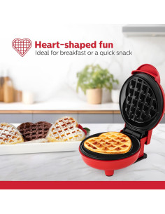 Horno de Waffles Holstein Housewares Corazón Rojo 10 cm 2