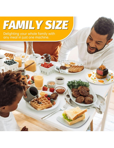 Waflera 3 en 1 FineMade Acero Inoxidable 1200W Grande