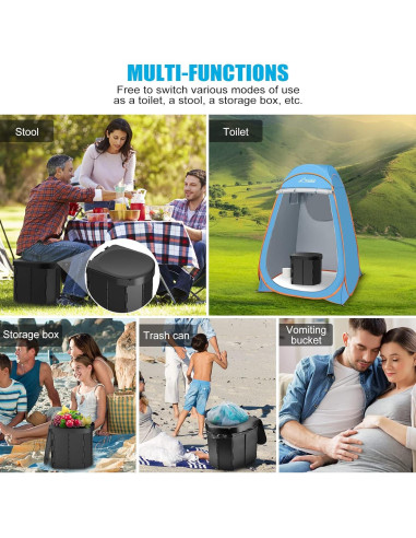 Inodoro Portátil PAHTTO Plegable para Camping 181 kg