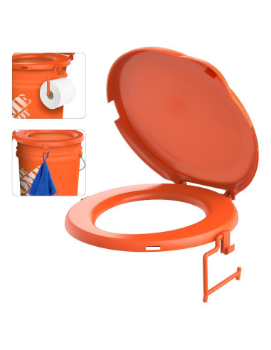 Asiento de Inodoro Portátil PAHTTO 5 Galones Naranja