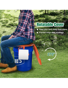 Asiento de Inodoro Portátil PAHTTO 5 Galones Naranja 2