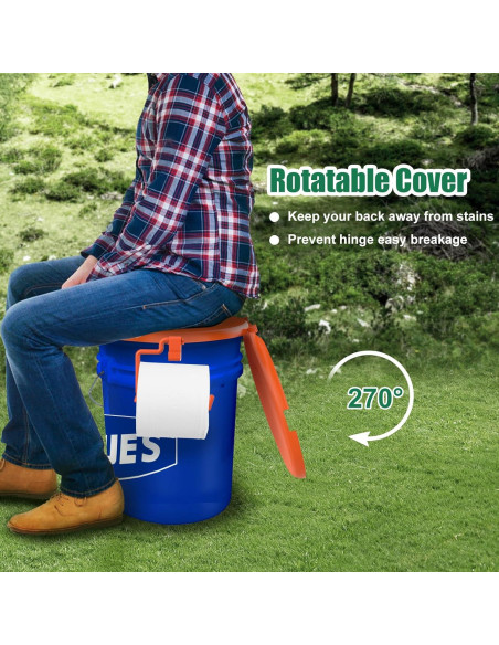 Asiento de Inodoro Portátil PAHTTO 5 Galones Naranja