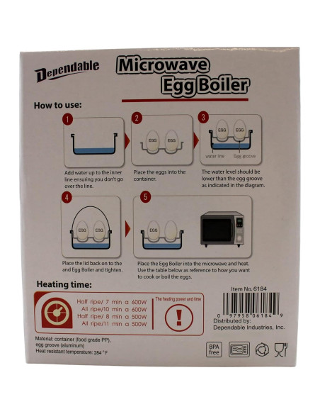 Cocedor de Huevos Microondas Dependable 4 Huevos Blanco