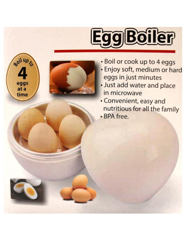 Cocedor de Huevos Microondas Dependable 4 Huevos Blanco