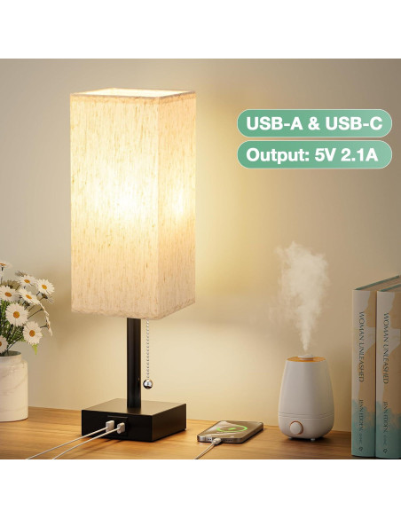 Lámpara de Mesa Aooshine Minimalista 3 Temperaturas USB