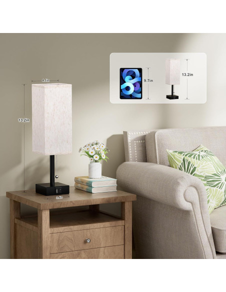 Lámpara de Mesa Aooshine Minimalista 3 Temperaturas USB