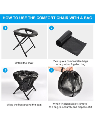 Inodoro Portátil HXSEMAYIG Plegable Acero Inoxidable 113kg