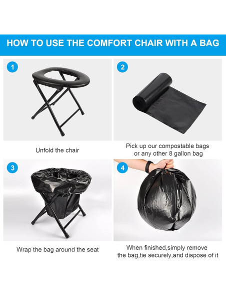 Inodoro Portátil HXSEMAYIG Plegable Acero Inoxidable 113kg