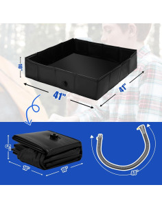 Base de Ducha Portátil MABOZOO 104x104 cm Plegable con Drenaje 2