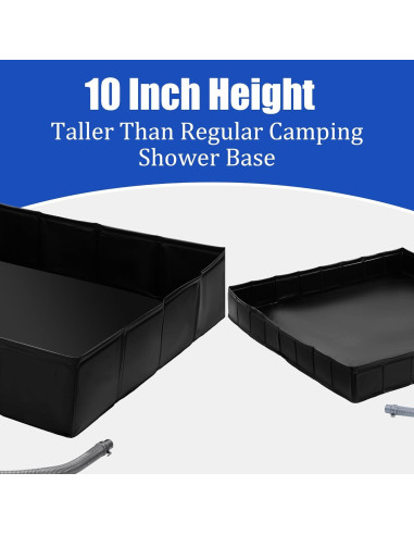 Base de Ducha Portátil MABOZOO 104x104 cm Plegable con Drenaje