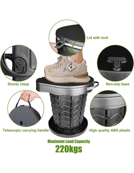 Inodoro Portátil Geavo Ajustable Plegable para Camping