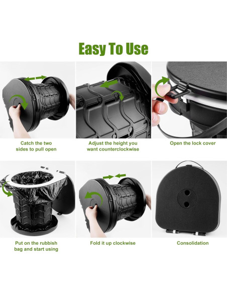 Inodoro Portátil Geavo Ajustable Plegable para Camping