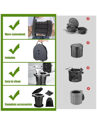 Inodoro Portátil Geavo Ajustable Plegable para Camping