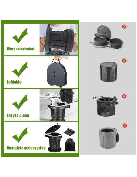 Inodoro Portátil Geavo Ajustable Plegable para Camping