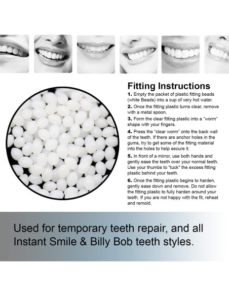 8 Paquetes de Perlas Adhesivas Térmicas Billy Bob para Dientes