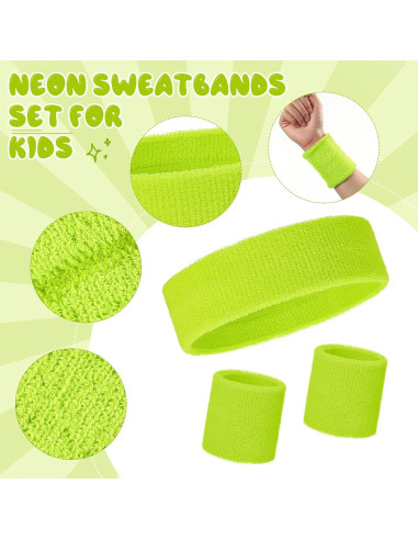 Conjunto de Muñequera y Diademas Neón Bememo para Niños